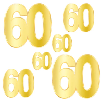 Beistle Foil 60th Birthday Party Cutouts (Case of 72)