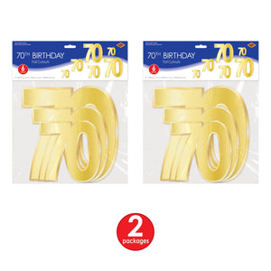 Bulk Foil  70  Birthday Cutouts (Case of 72) by Beistle