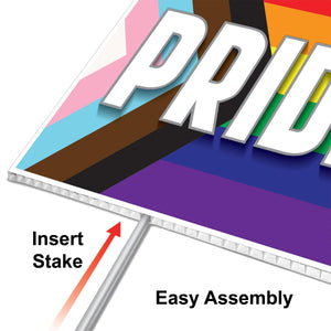 Bulk Plastic Pride Flag Yard Sign (Case of 6) by Beistle