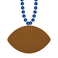 Bulk Blue Bead Necklaces with Football Medallion (Case of 12) by Beistle
