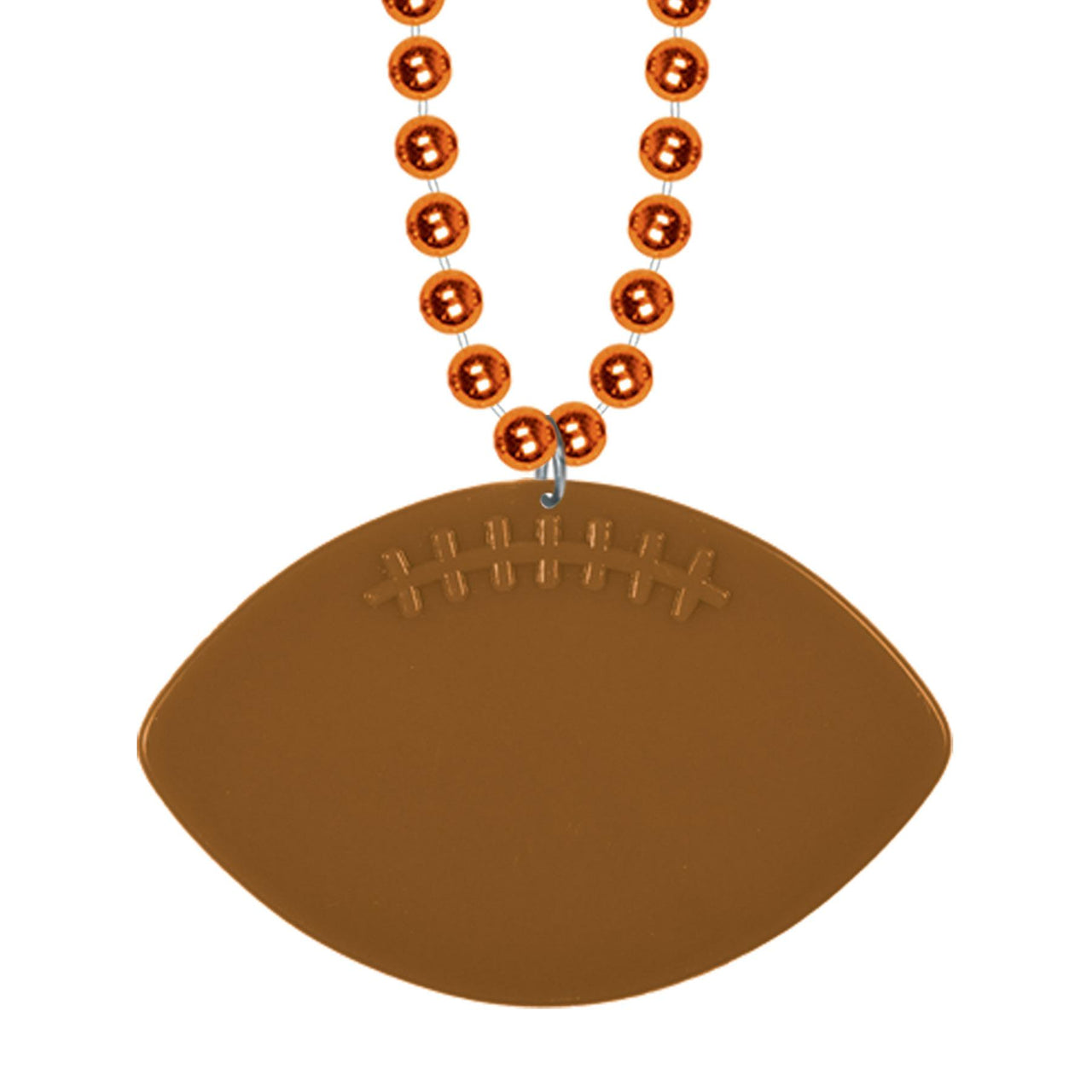 Bulk Orange Bead Necklaces with Football Medallion (Case of 12) by Beistle