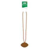 Bulk Orange Bead Necklaces with Football Medallion (Case of 12) by Beistle