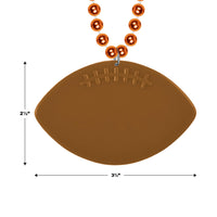 Bulk Orange Bead Necklaces with Football Medallion (Case of 12) by Beistle
