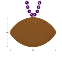 Bulk Purple Bead Necklaces with Football Medallion (Case of 12) by Beistle
