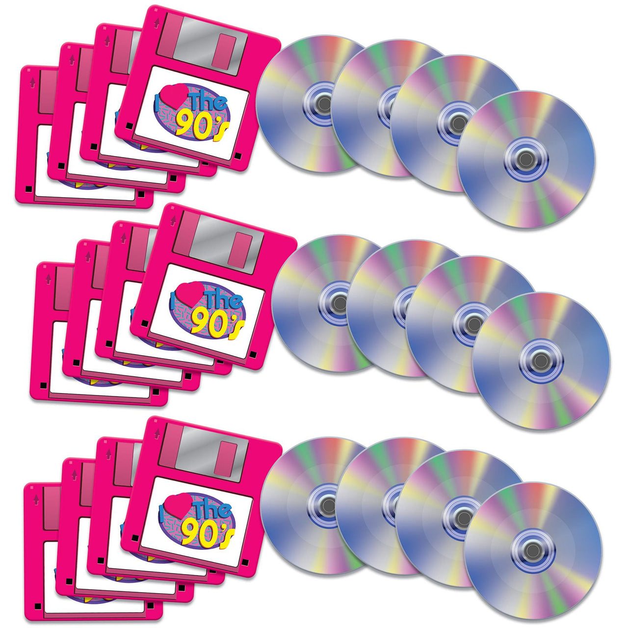 Bulk 90's Coasters (Case of 96) by Beistle