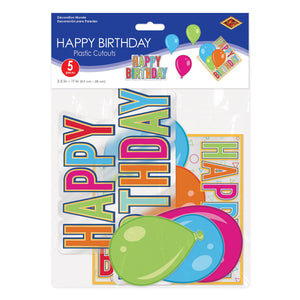 Beistle Plastic Happy Birthday Cutouts