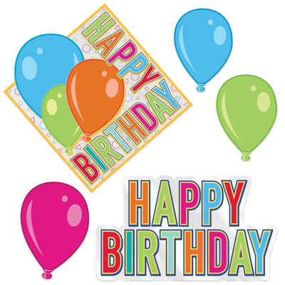 Beistle Plastic Happy Birthday Party Cutouts