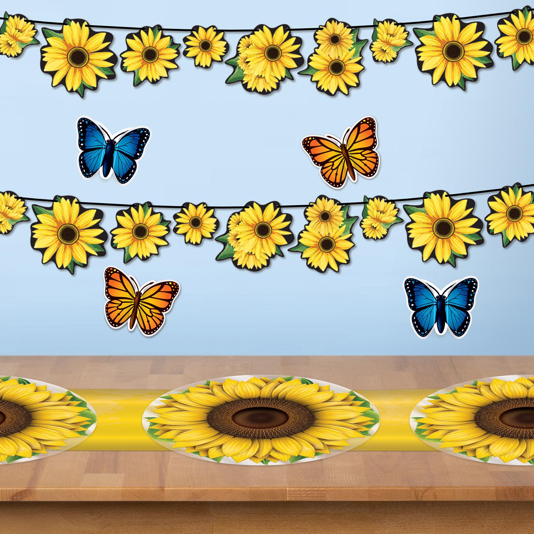 Beistle Plastic Sunflower Round Party Placemats