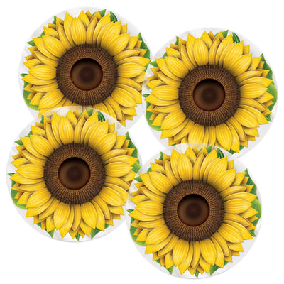 Beistle Plastic Sunflower Round Party Placemats