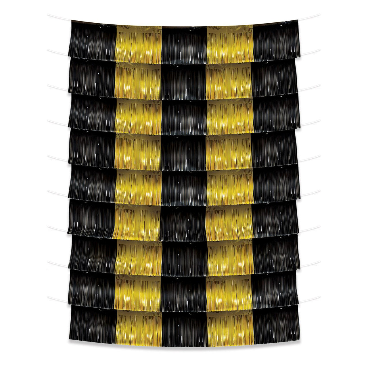 Black and Gold Metallic Party Fringe Garland Backdrop (12/Case)
