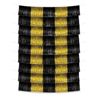 Black and Gold Metallic Party Fringe Garland Backdrop (12/Case)