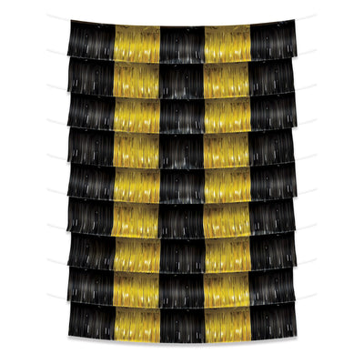 Black and Gold Metallic Party Fringe Garland Backdrop (12/Case)