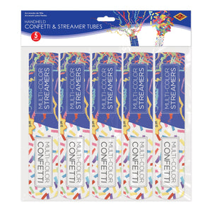 Bulk Handheld Confetti & Streamer Tubes (6 Pkgs Per Case) by Beistle