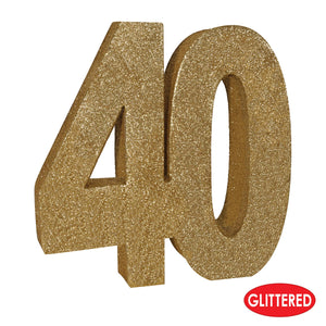 Bulk 3-D Glittered 40 Centerpiece (6 Pkgs Per Case) by Beistle