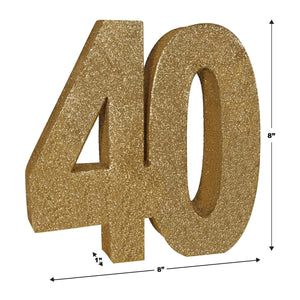 Bulk 3-D Glittered 40 Centerpiece (6 Pkgs Per Case) by Beistle