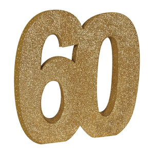 3-D Glittered 60th Birthday Party Centerpiece (6 Per Case)