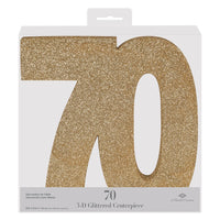 Beistle 3-D Glittered 70 Centerpiece gold - 8 inch x 8 inch x 1 inch - Birthday-Age Specific Centerpieces