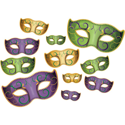 Beistle Mardi Gras Mask Cutouts (11/Pkg)