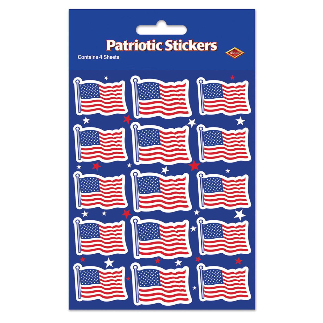 Beistle U S Flag Party Stickers (4 Sheets/Pkg)