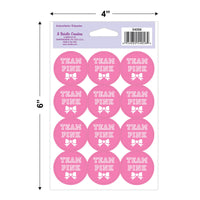Beistle Team Blue/Team Pink Stickers (Case of 12 Sheets)