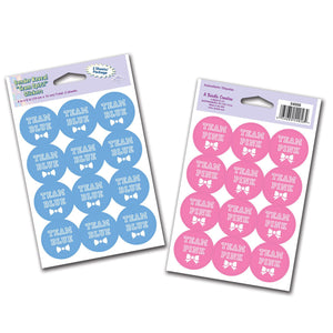 Beistle Team Blue/Team Pink Stickers (2 Sheets/Pkg)