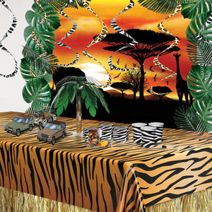 Bulk Tiger Print Tablecover (Case of 12) by Beistle