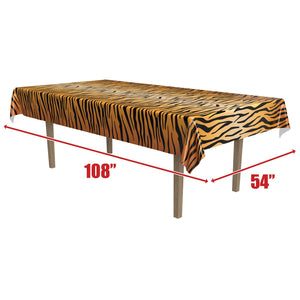 Bulk Tiger Print Tablecover (Case of 12) by Beistle