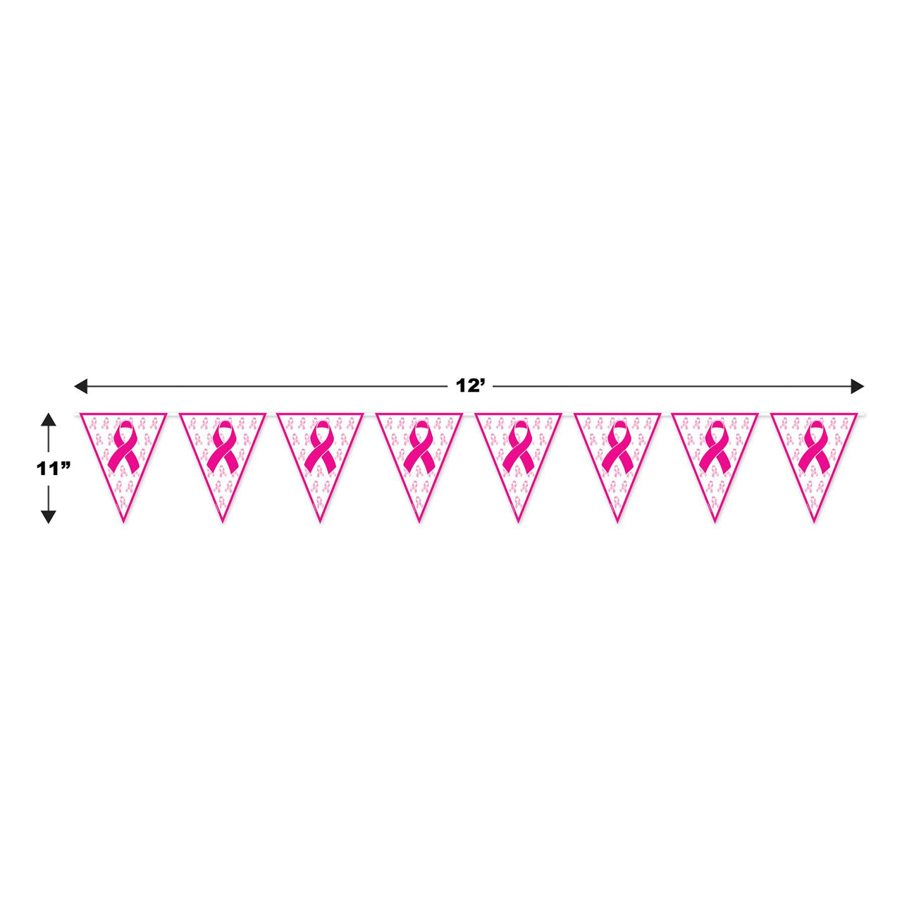 Pink Ribbon Pennant Banner