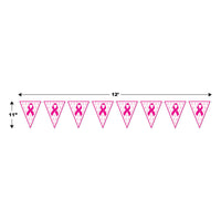 Pink Ribbon Pennant Banner