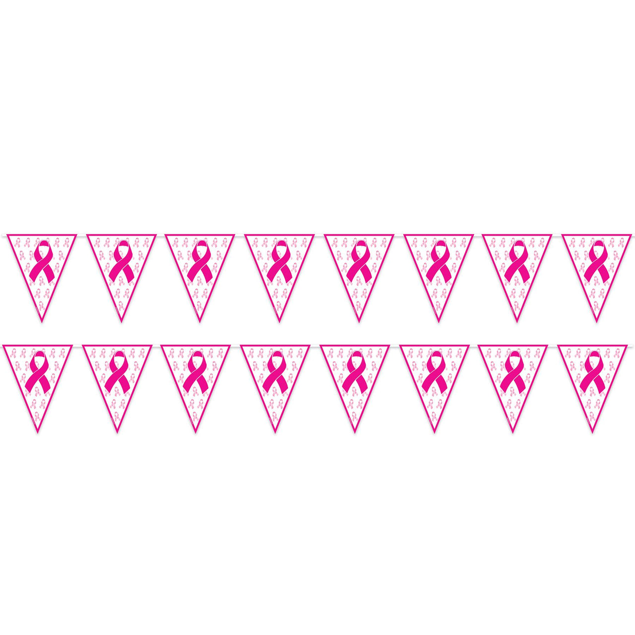 Pink Ribbon Pennant Banner
