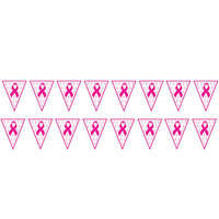 Pink Ribbon Pennant Banner
