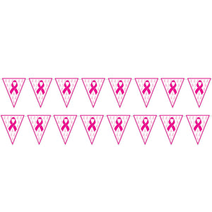 Pink Ribbon Pennant Banner