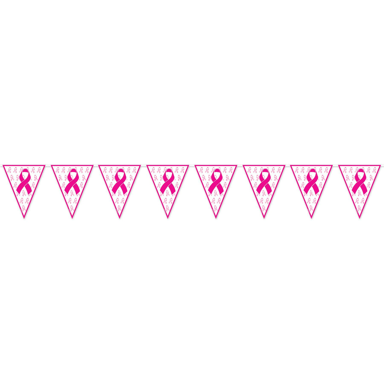 Beistle Pink Ribbon Pennant Party Banner
