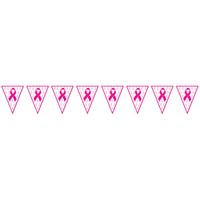 Beistle Pink Ribbon Pennant Party Banner