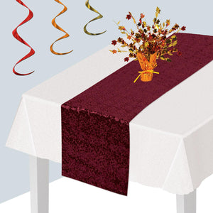 Bulk Sequined Table Runner - burgundy (Case of 12) by Beistle