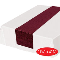 Bulk Sequined Table Runner - burgundy (Case of 12) by Beistle