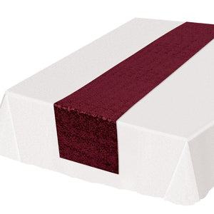 Beistle Sequined Party Table Runner - burgundy