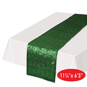 Bulk Sequined Table Runner - green (Case of 12) by Beistle