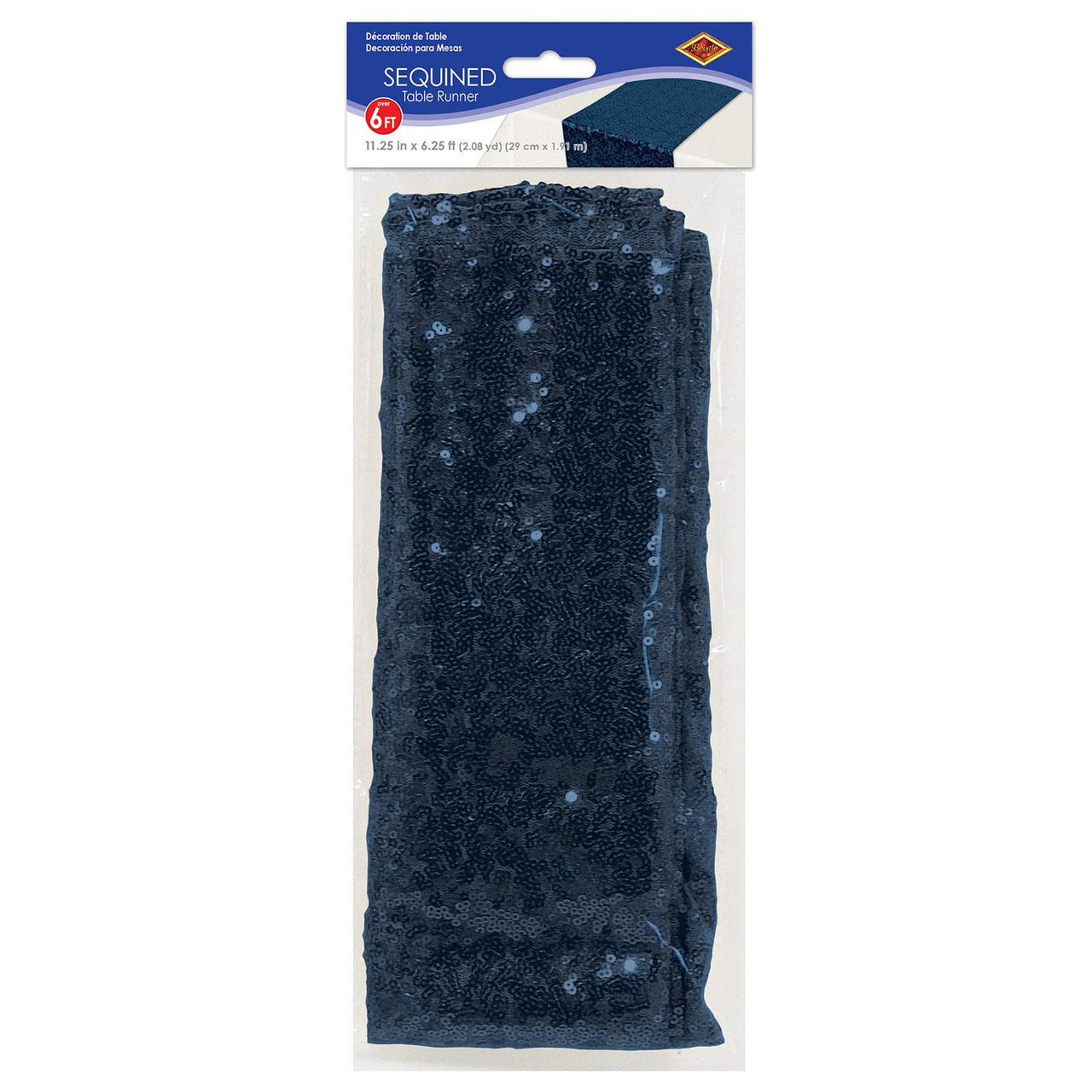 Bulk Sequined Table Runner - navy (Case of 12) by Beistle