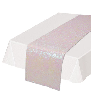 Beistle Sequined Party Table Runner - opalescent