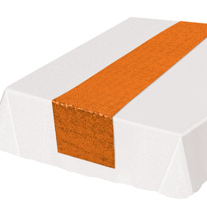 Beistle Sequined Party Table Runner - orange