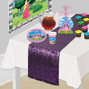 Bulk Sequined Table Runner - purple (Case of 12) by Beistle