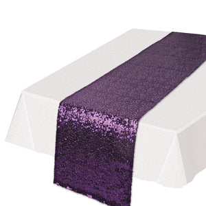 Beistle Sequined Party Table Runner - purple