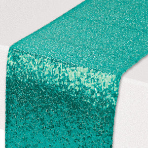 Bulk Sequined Table Runner - turquoise (Case of 12) by Beistle