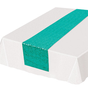 Beistle Sequined Party Table Runner - turquoise