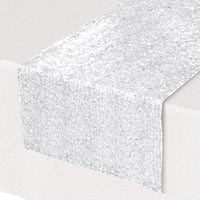 Bulk Sequined White Table Runner (12 Pkgs Per Case) by Beistle