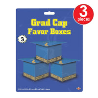 Grad Cap Favor Boxes, blue 