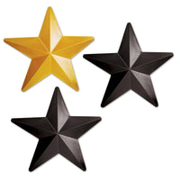 Plastic Stars, assorted black & gold Party Decorations (36/Case)