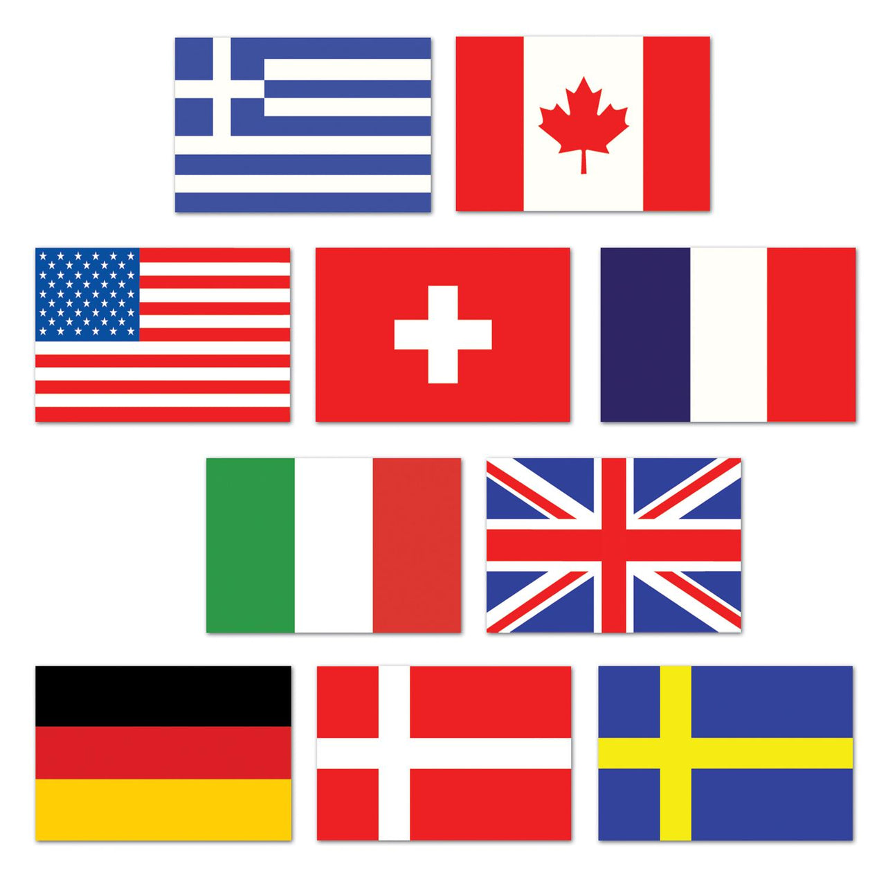 Beistle Mini International Flag Party Cutouts (10/Pkg)