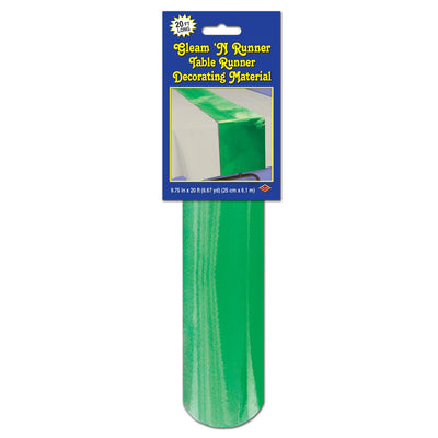 Beistle Party Metallic Table Runner - green - cut to length
